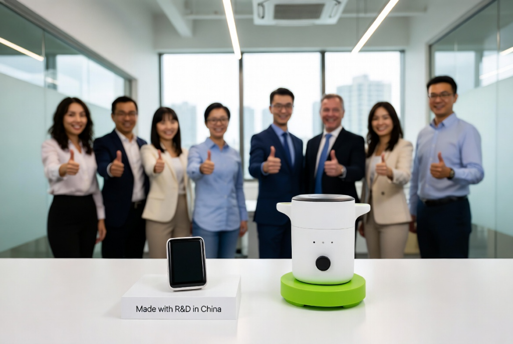Successful products developed through R&D in China - Smart wearable and sustainable gadget with happy development team