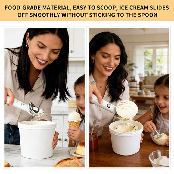 Heating ice cream scoop